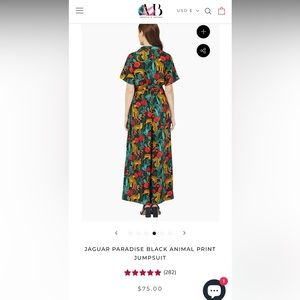America & Beyond JAGUAR PARADISE BLACK ANIMAL PRINT Jumpsuit